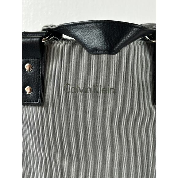 Calvin Klein Collection Nylon Tote Bag Silver with Black Trim - Picture 10 of 12
